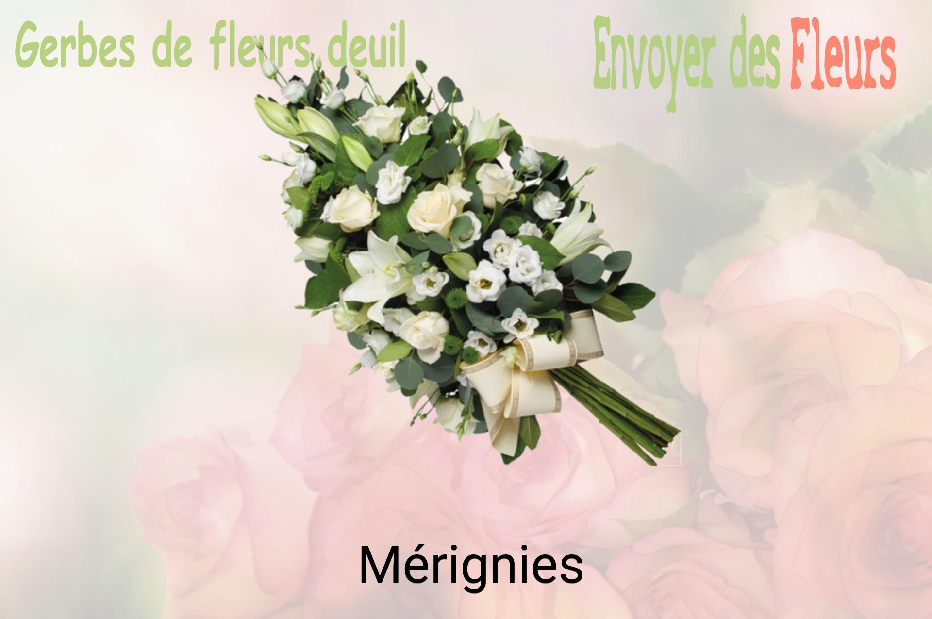 Gerbe de fleurs de deuil livrée à Mérignies